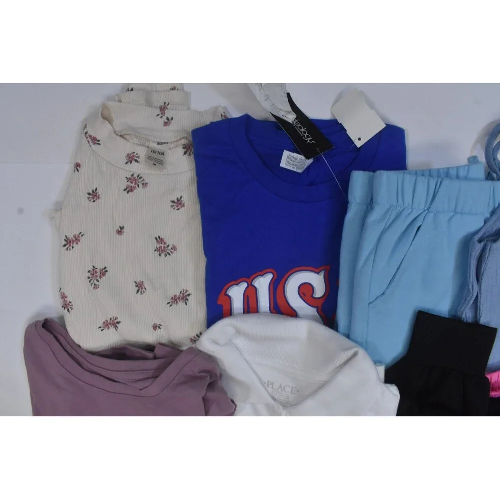 Wholesale Bulk Lot Of 10 Girls Size Large 10/12 Mixed Season Tops Bottoms